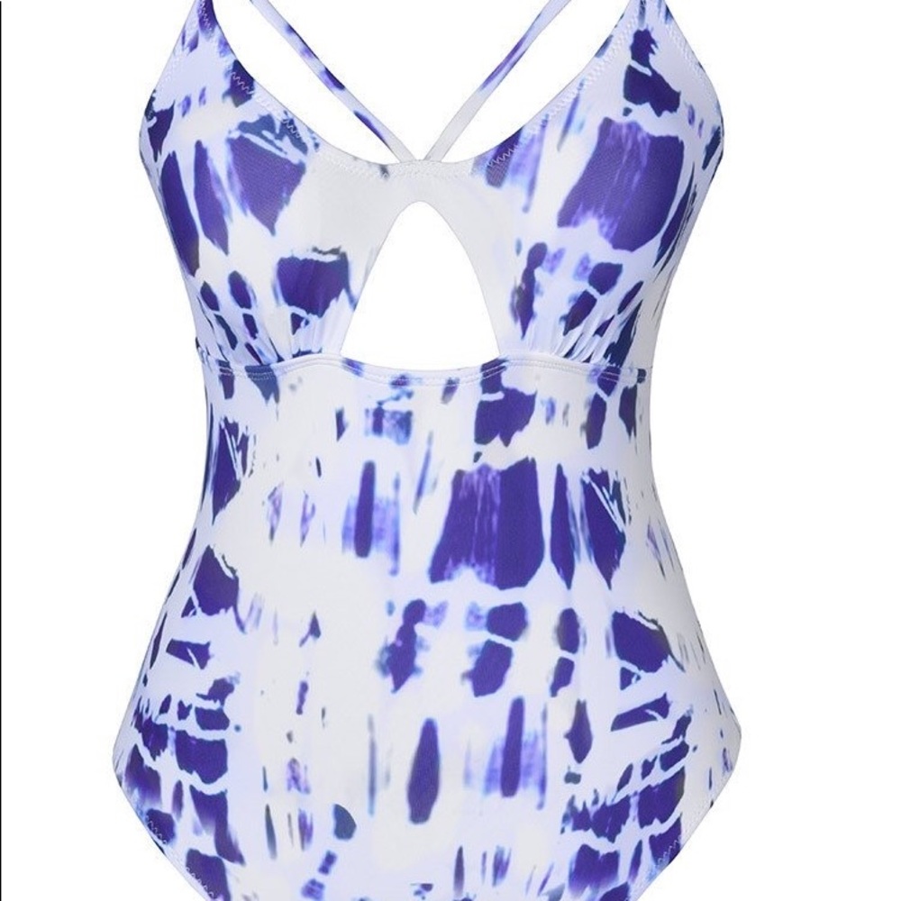 Tie-dyed one piece swimsuit
